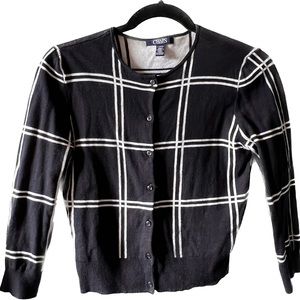 CHAPS Ralph Lauren Petite Cardigan Windowpane plaid